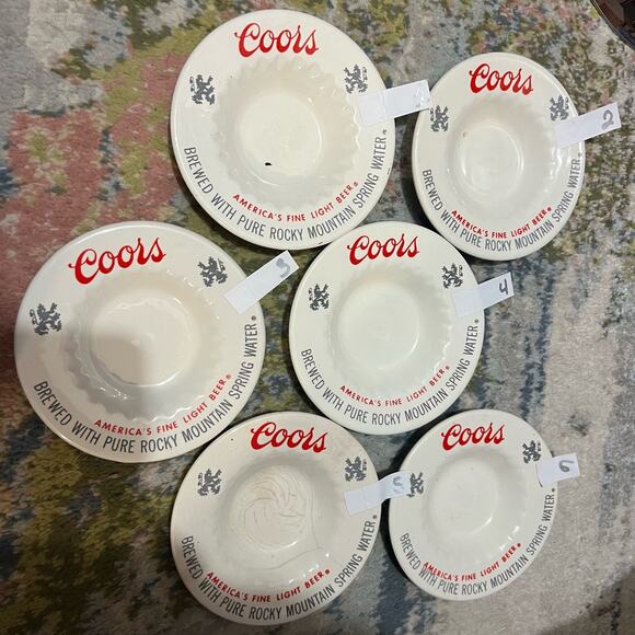 Coors America's Fine Light Beer Vintage Ceramic Ashtray Bar 6" - Picture 4 of 4